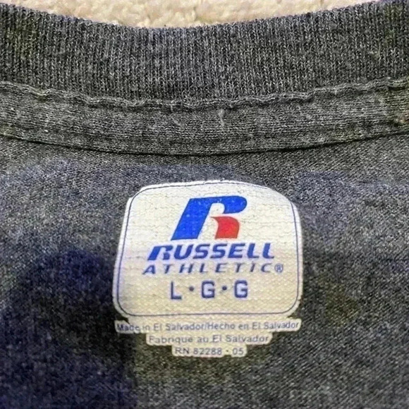 Kansas Jayhawks Logo Russell Athletics Mens T-Shirt size Large color Gray - Picture 3 of 5